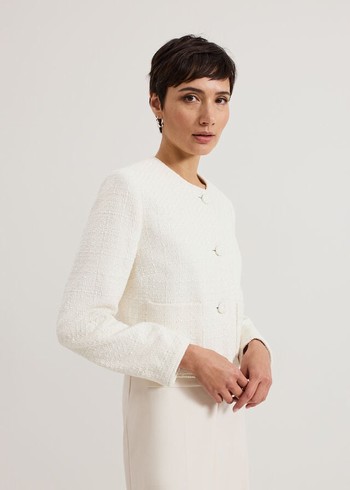 Phase Eight Ripley Boucle Jackets White Canada | JQVLMG-901